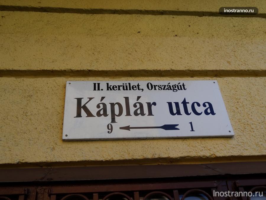 название улиц в Будапеште