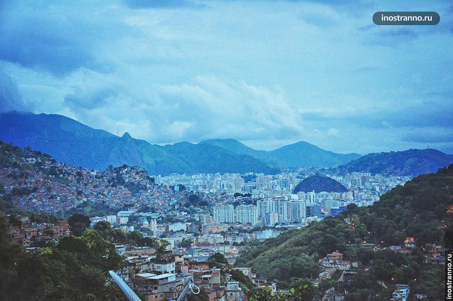 Фавела Санта-Тереза в Рио красивое фото со смотровой