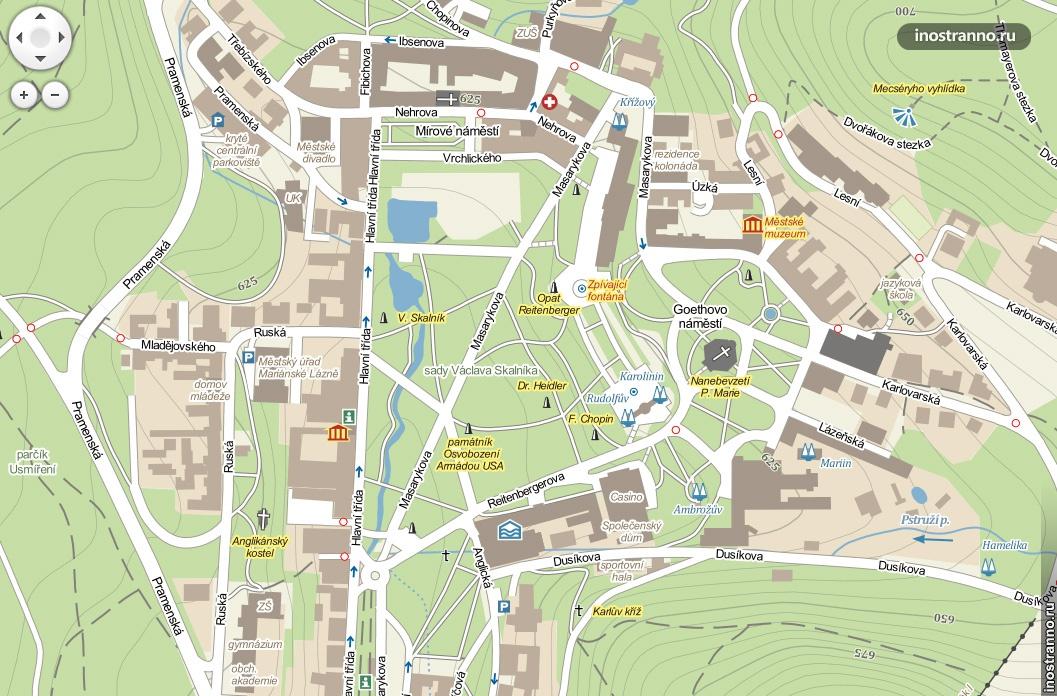 карта города марианские лазни