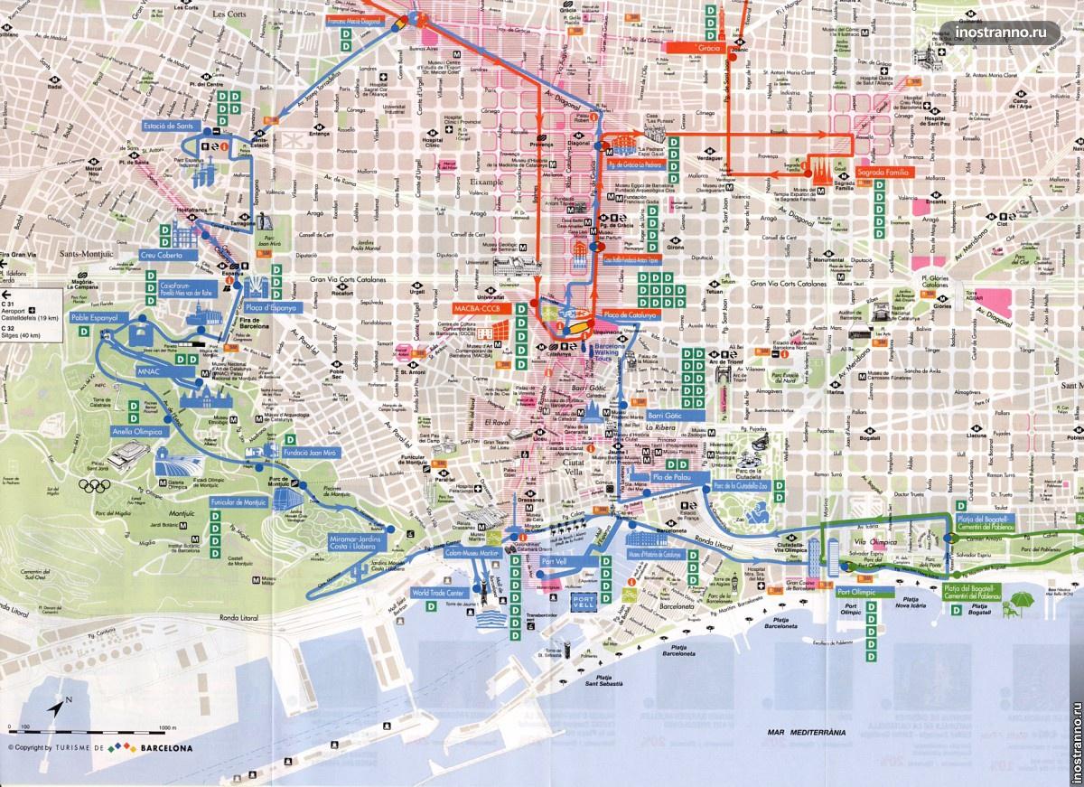 карта барселоны