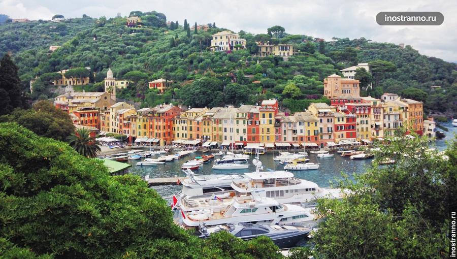 Портофино; живописная гавань 13 Панорама Портофино Италия смотровая площадка