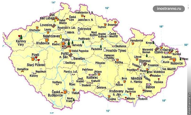 Растениеводство в Чехии карта