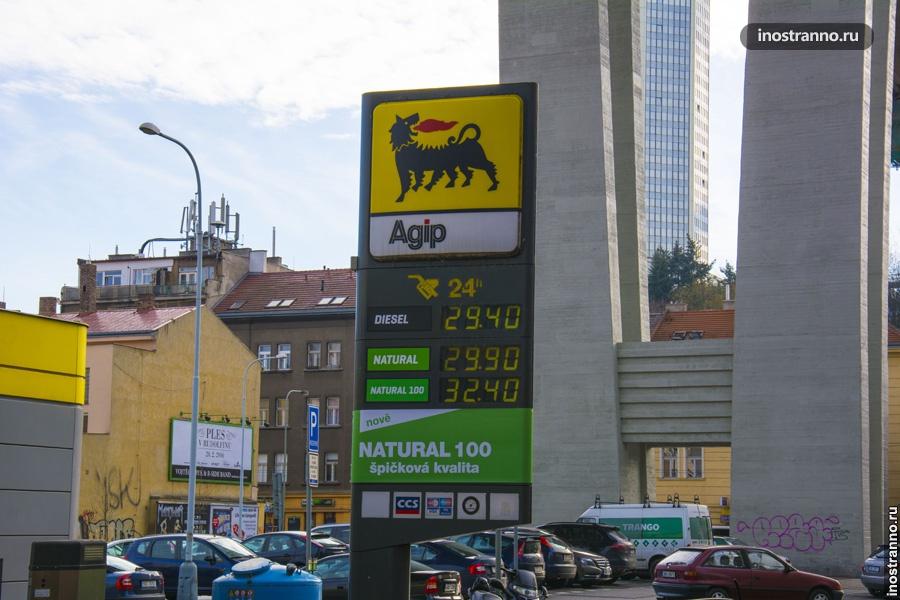 Цены на бензин в Чехии