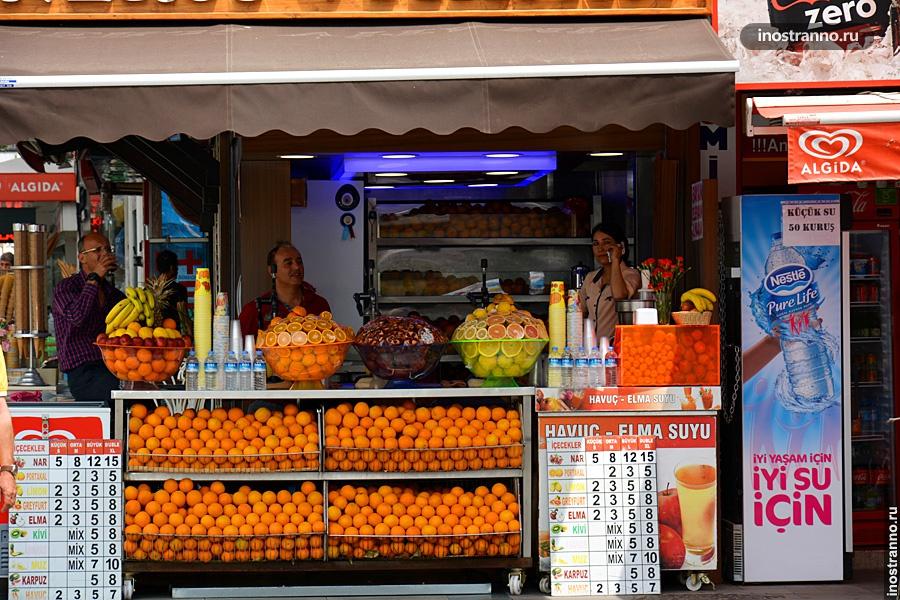 Свежий апельсиновый сок в Анталии