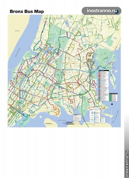 Карта автобусов Нью-Йорка, Бронкс