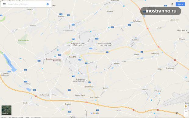 Карта Кладно