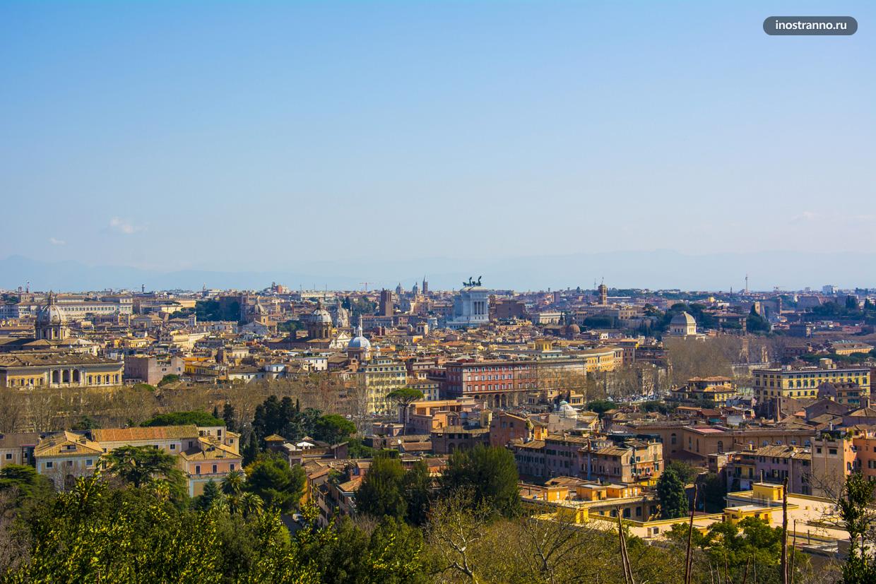 Виды с холма Яникул в Риме