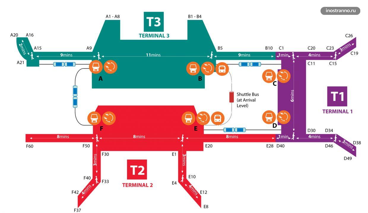 Схема аэропорта чанги сингапур