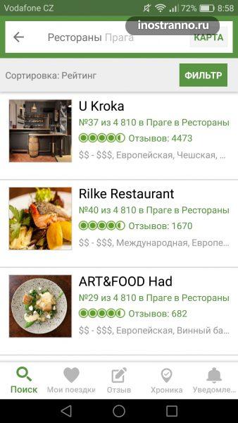 Приложение для телефонов отзывы о ресторанах Tripadvisor