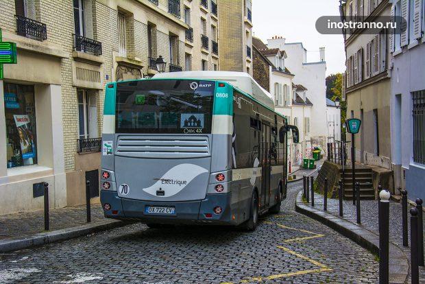 Электрический автобус в Париже