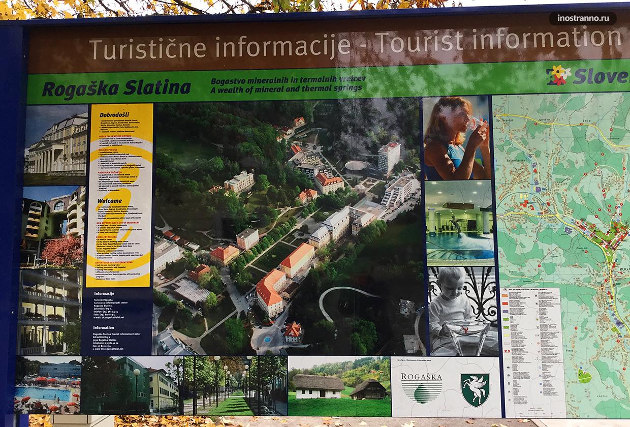 Карта курорта Рогашка-Слатина