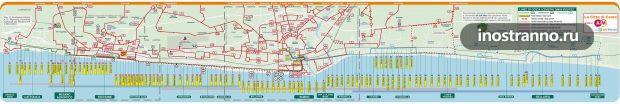 Схема маршрутов автобусов в Римини