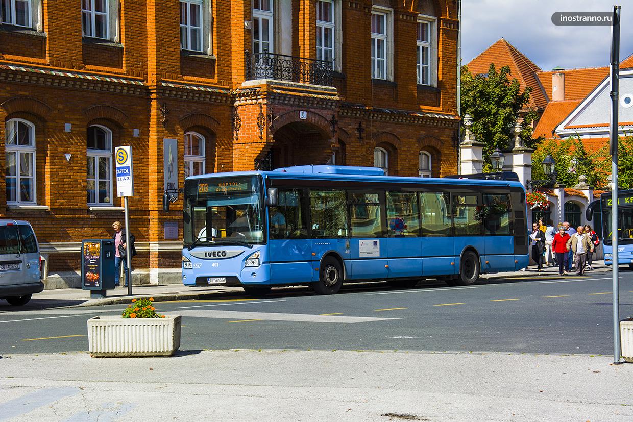 Городской автобус в Загребе