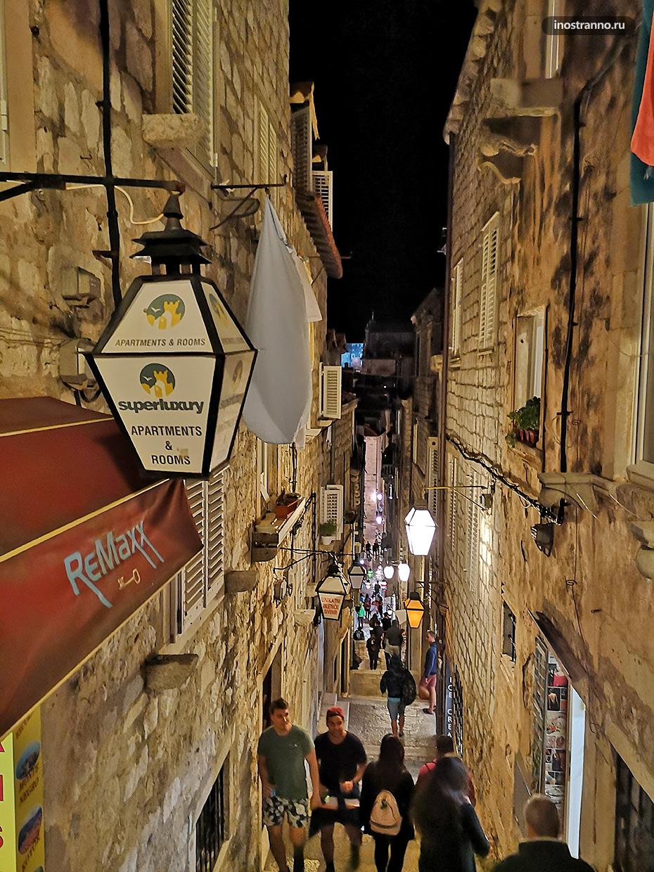 Ночное фото Дубровника