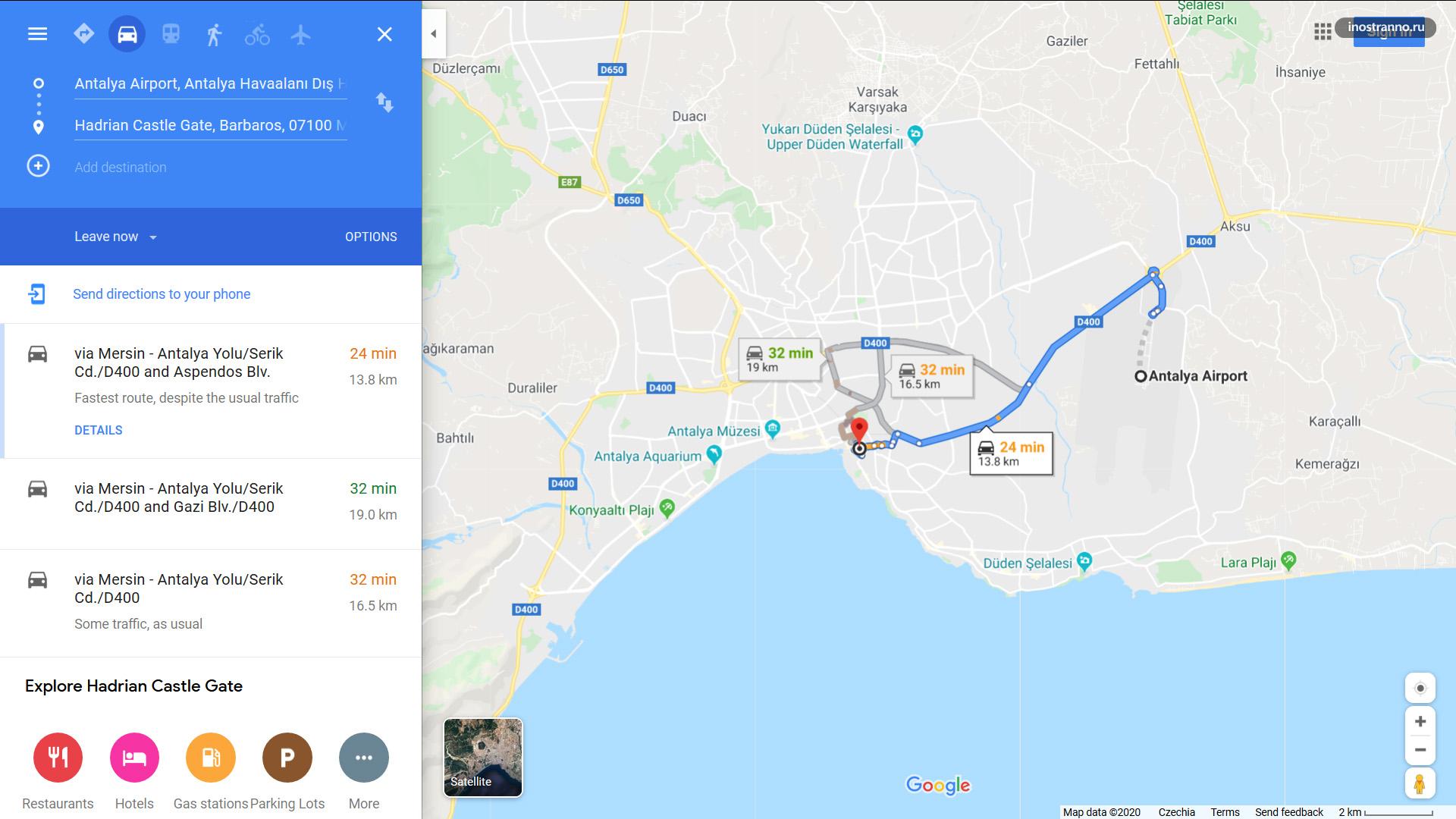 карта анталия