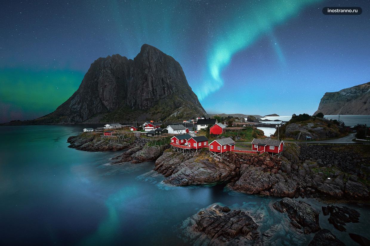 Лофотенские острова где наблюдать северное сияние в Норвегии