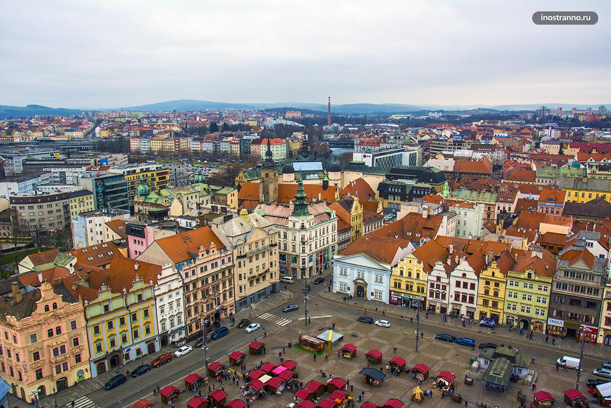Пльзень город в Чехии с дрона