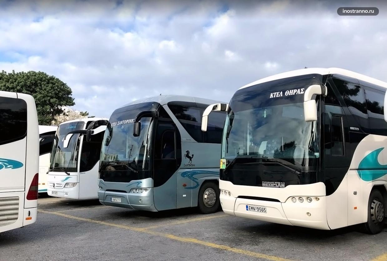 Городской автобус из аэропорта Санторини