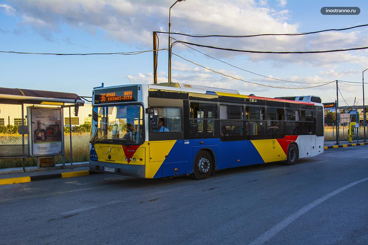Салоники городской автобус общественный транспорт