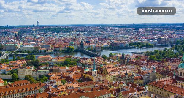 Фото Праги со смотровой башни Пражского града