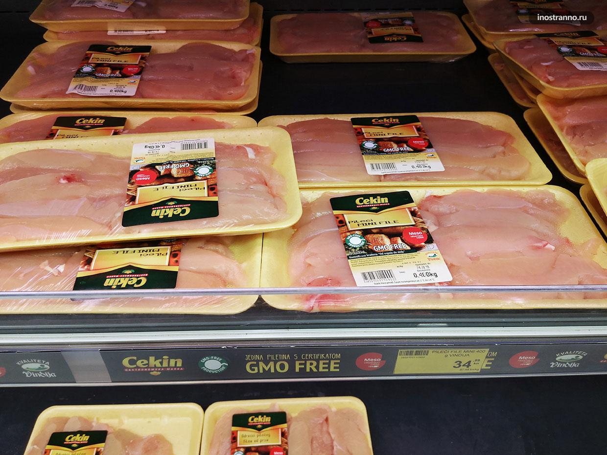 Мясо и птица в хорватских супермаркетах