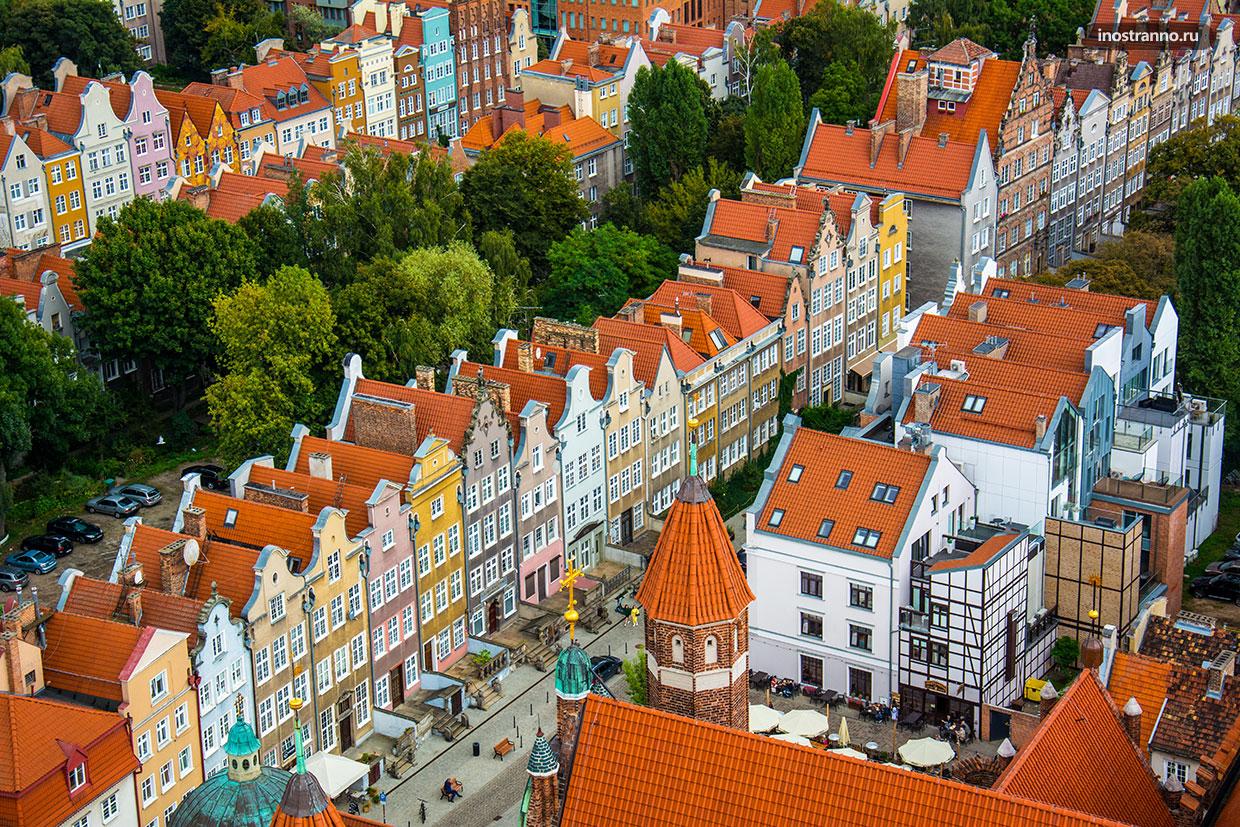 Город в Польше с красивыми яркими домиками