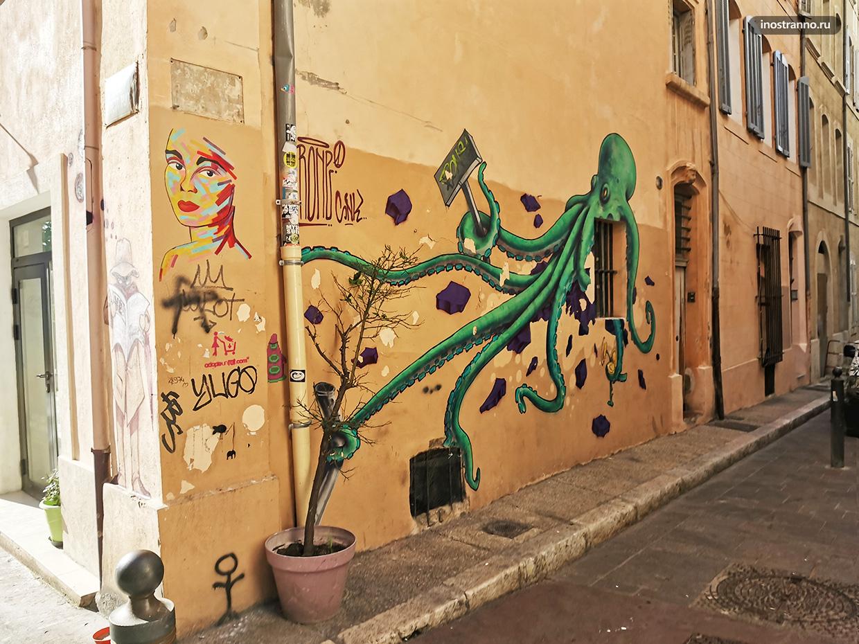 Граффити осьминог